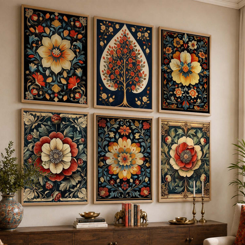 Floral Wall Art Paintings with Frame for Wall Decor