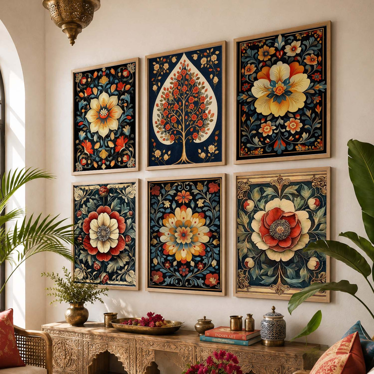 Floral Wall Art Paintings with Frame for Wall Decor