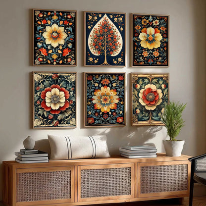Floral Wall Art Paintings with Frame for Wall Decor