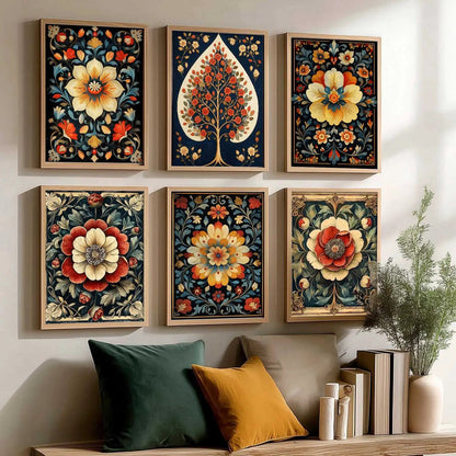 Floral Wall Art Paintings with Frame for Wall Decor