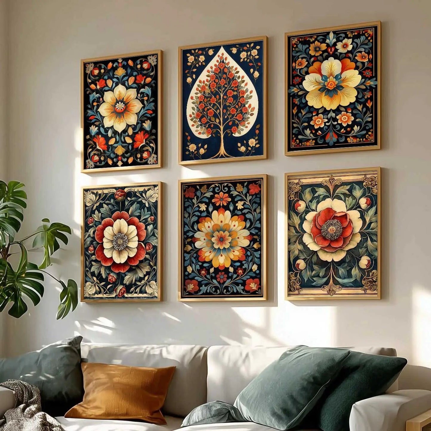 Floral Wall Art Paintings with Frame for Wall Decor