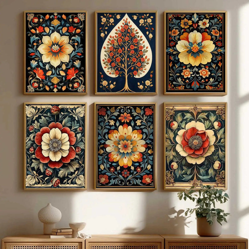 Floral Wall Art Paintings with Frame for Wall Decor