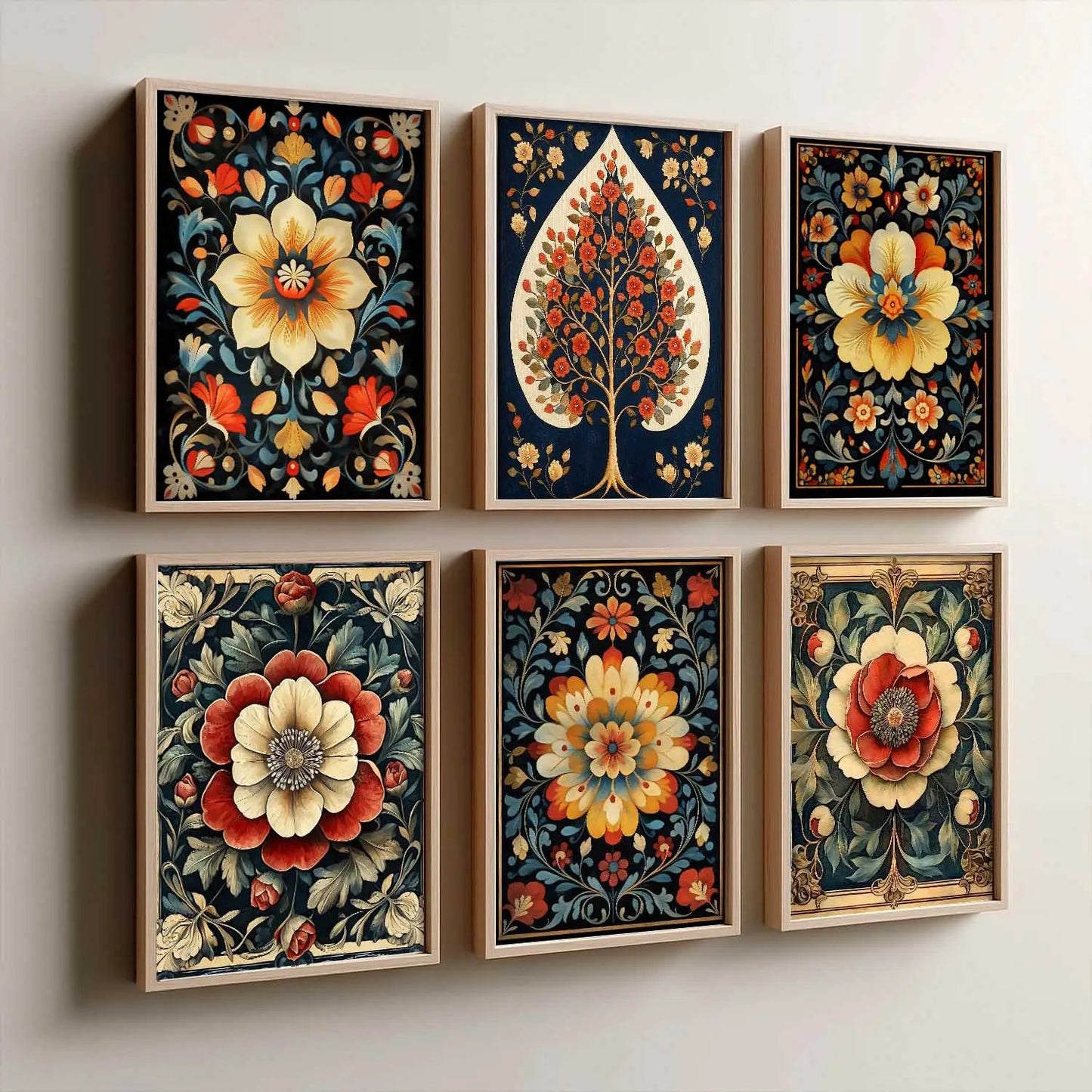 Floral Wall Art Paintings with Frame for Wall Decor