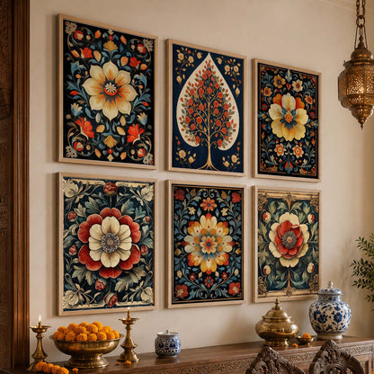 Floral Wall Art Paintings with Frame for Wall Decor