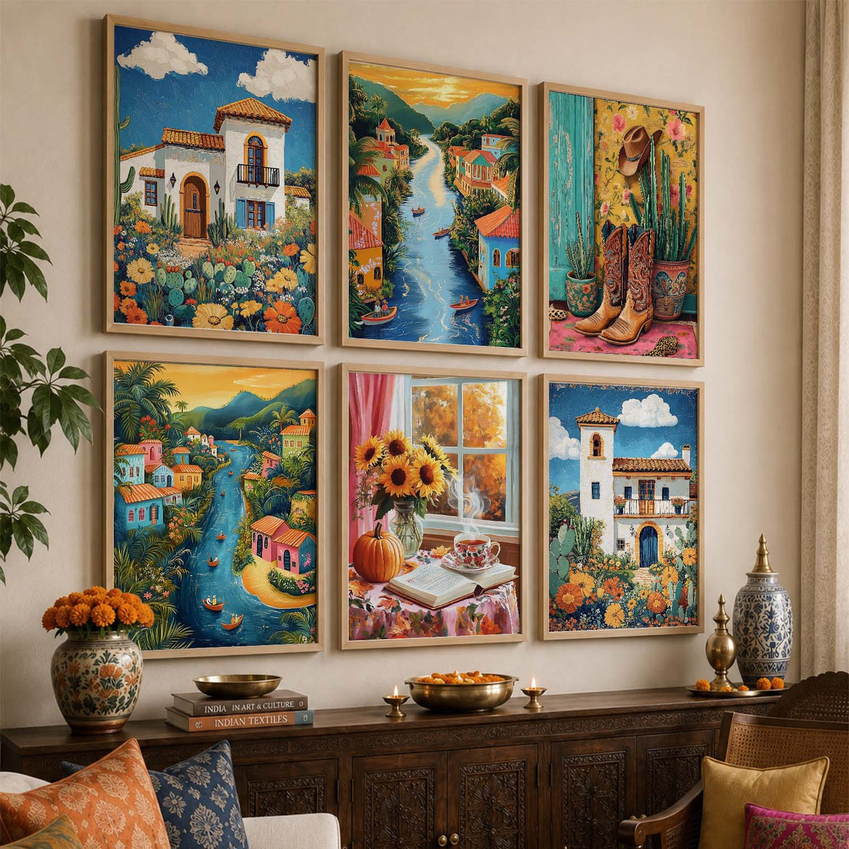 Traditional  Wall Art Paintings with Frame for Wall Decor