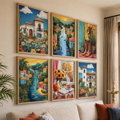 Traditional  Wall Art Paintings with Frame for Wall Decor