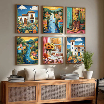 Traditional  Wall Art Paintings with Frame for Wall Decor