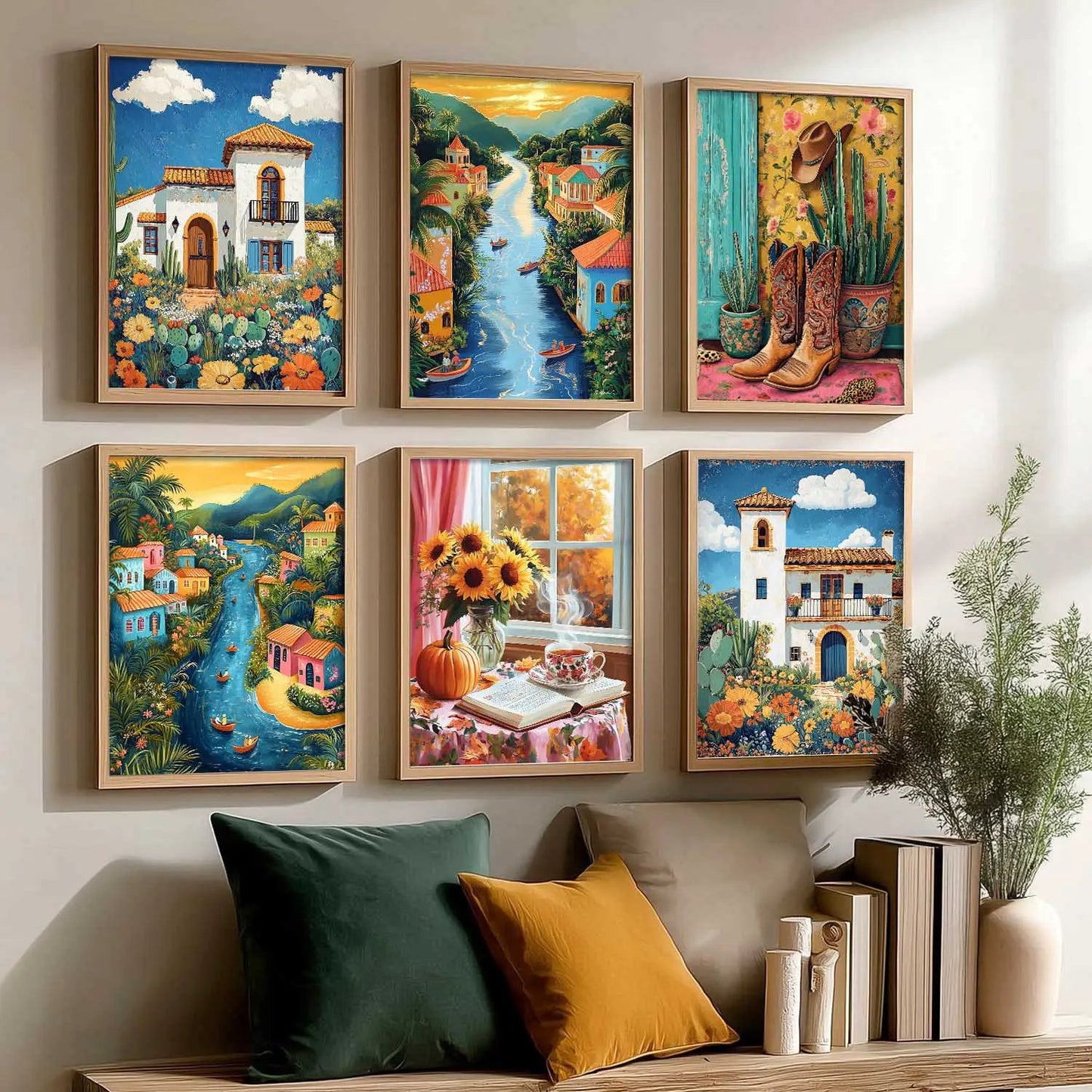Traditional  Wall Art Paintings with Frame for Wall Decor
