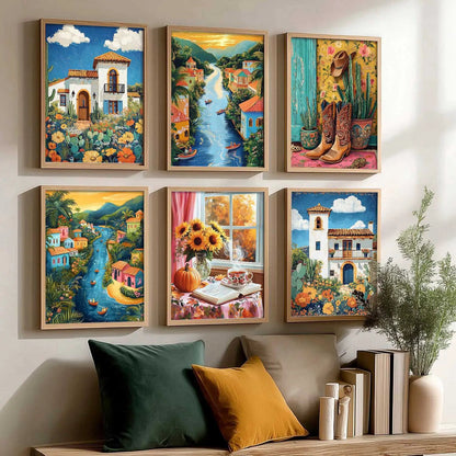 Traditional  Wall Art Paintings with Frame for Wall Decor