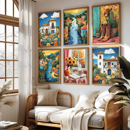 Traditional  Wall Art Paintings with Frame for Wall Decor