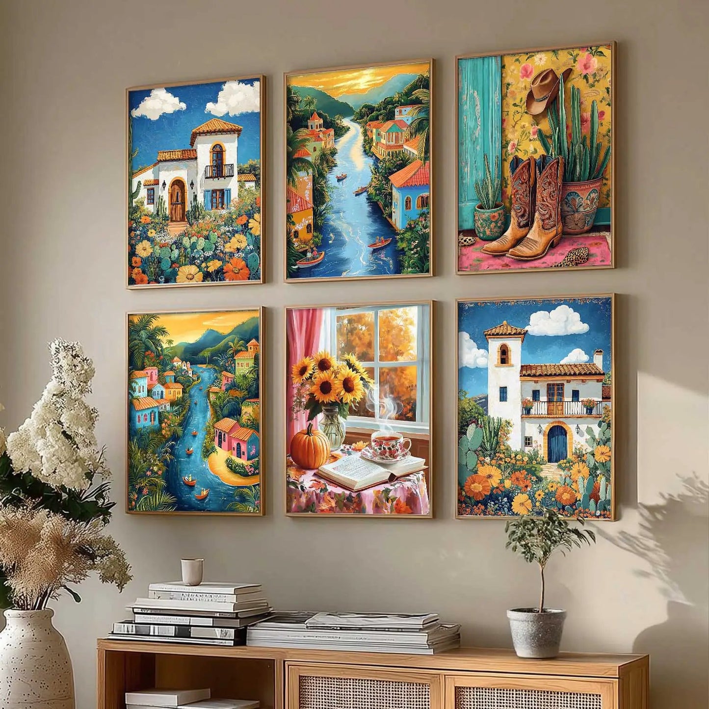 Traditional  Wall Art Paintings with Frame for Wall Decor