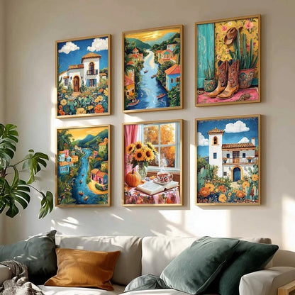 Traditional  Wall Art Paintings with Frame for Wall Decor