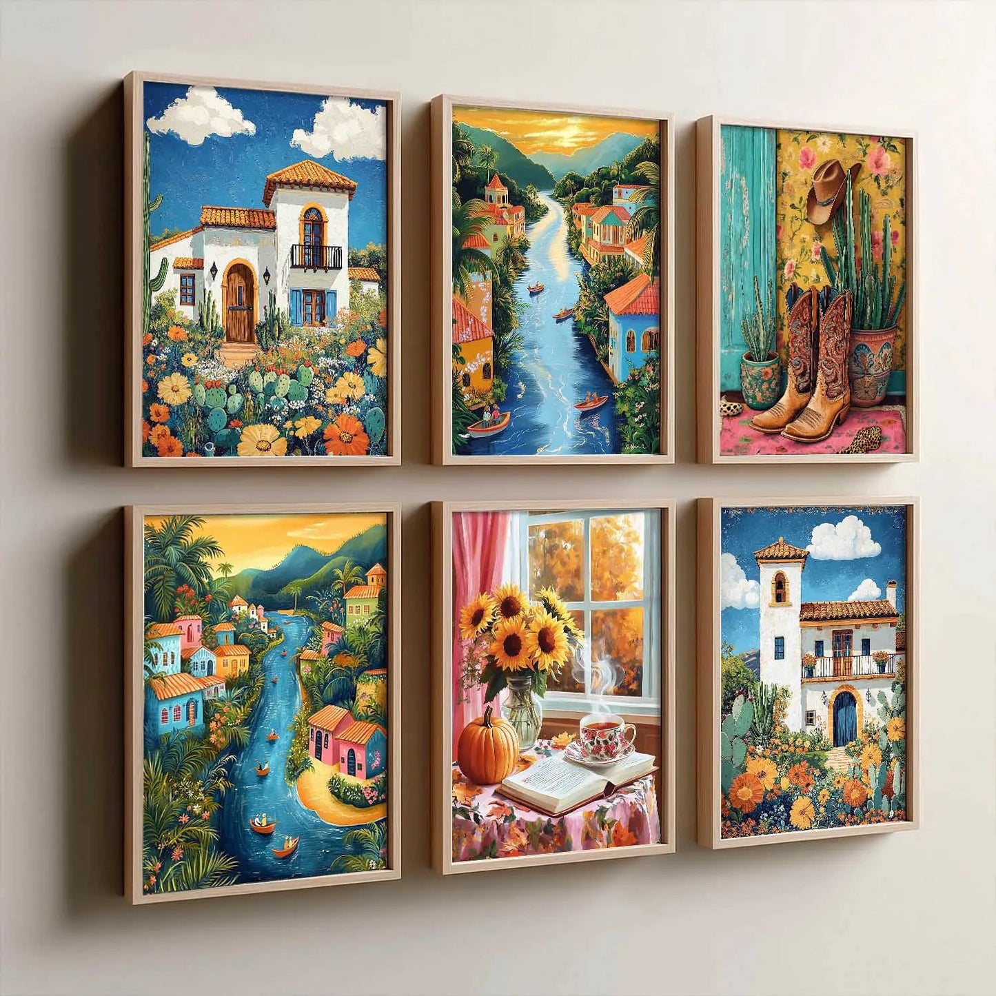 Traditional  Wall Art Paintings with Frame for Wall Decor