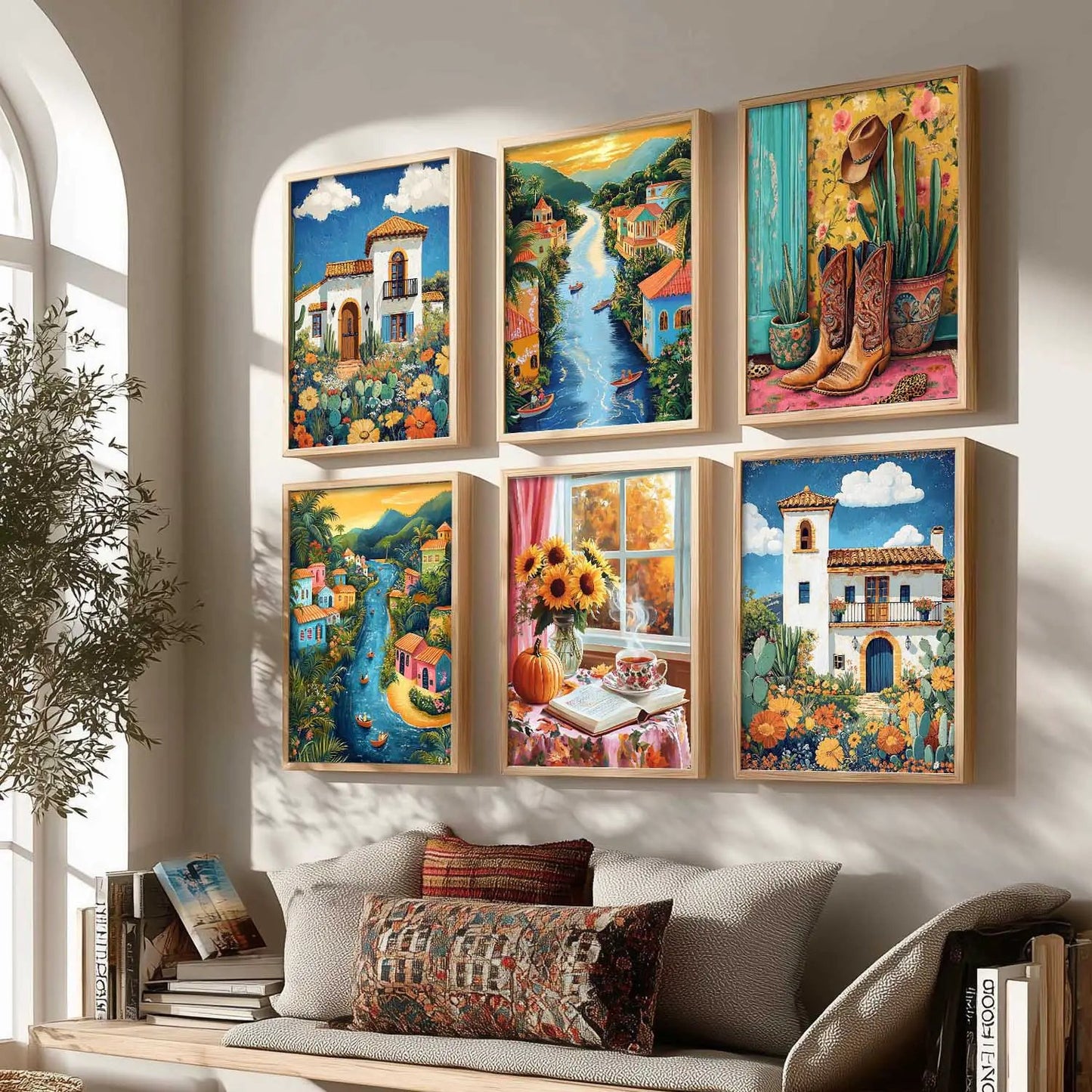 Traditional  Wall Art Paintings with Frame for Wall Decor