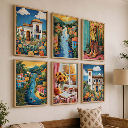 Traditional  Wall Art Paintings with Frame for Wall Decor
