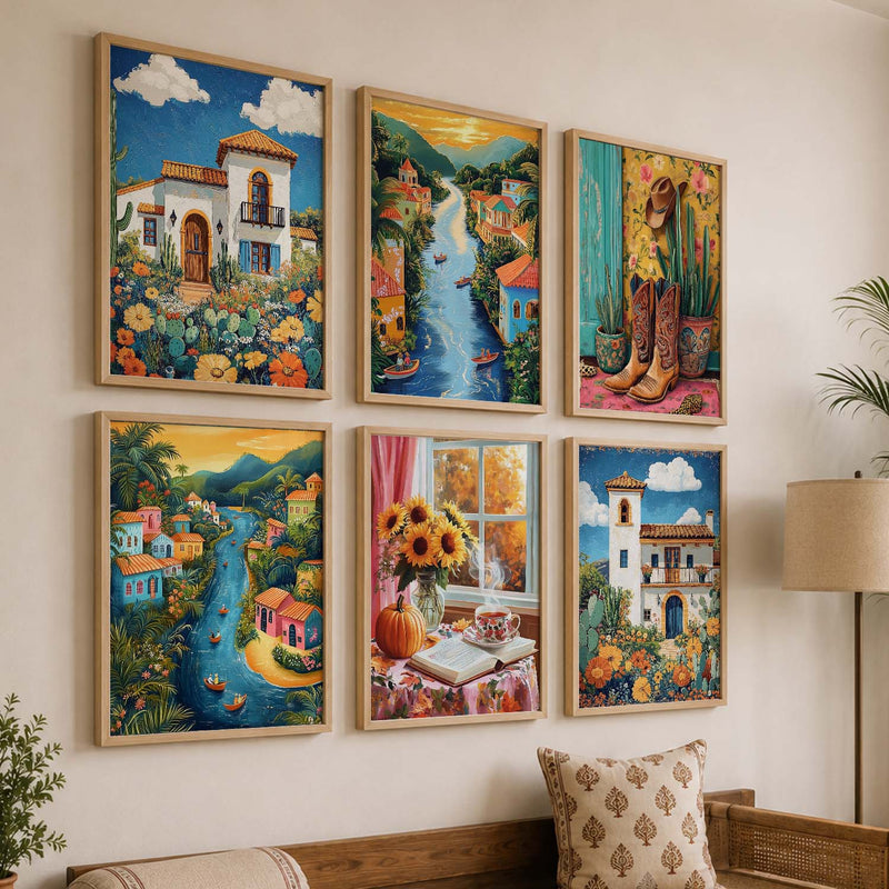 Traditional  Wall Art Paintings with Frame for Wall Decor