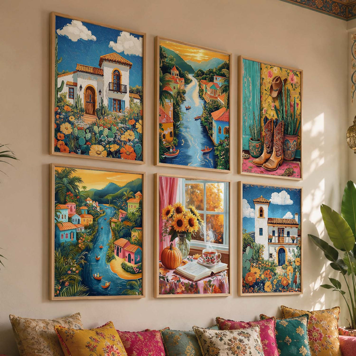 Traditional  Wall Art Paintings with Frame for Wall Decor