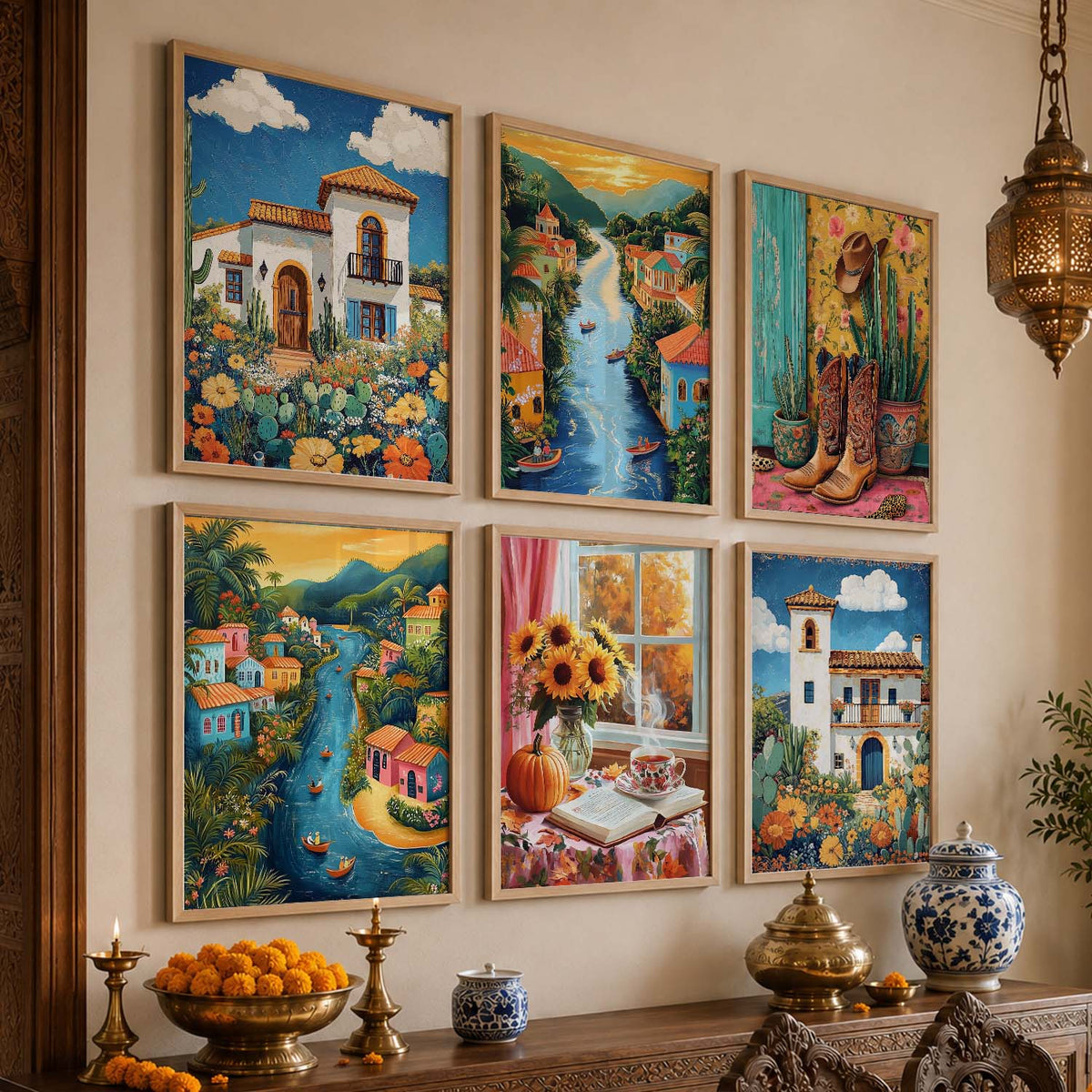 Traditional  Wall Art Paintings with Frame for Wall Decor