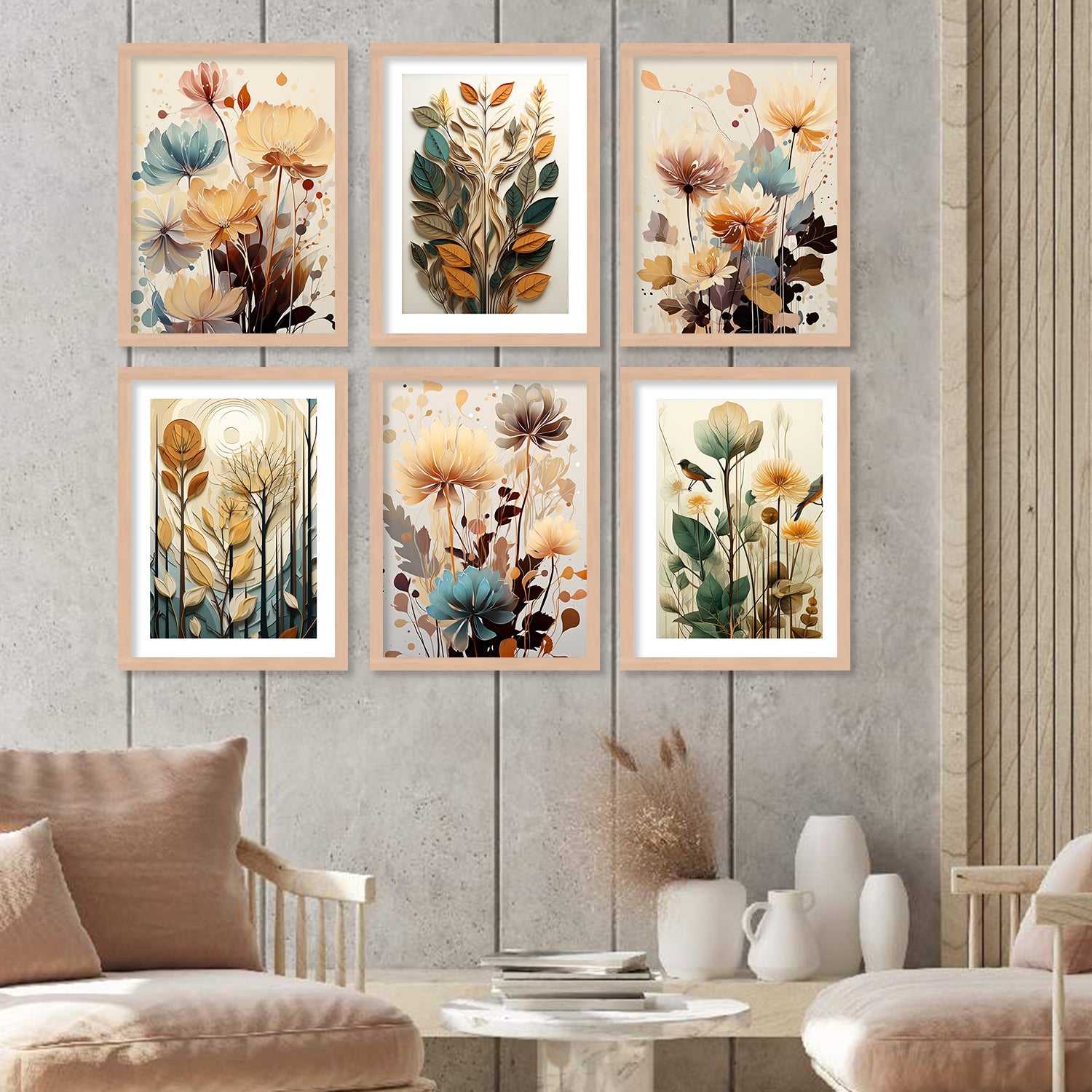 Floral Art Framed Posters for Home Living Room Bedroom and Office Wall