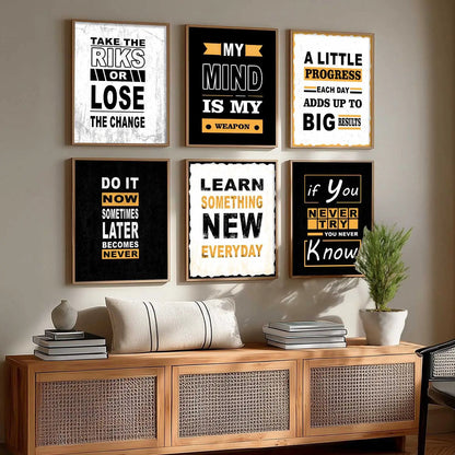 Motivational  Wall Art Paintings with Frame for Wall Decor