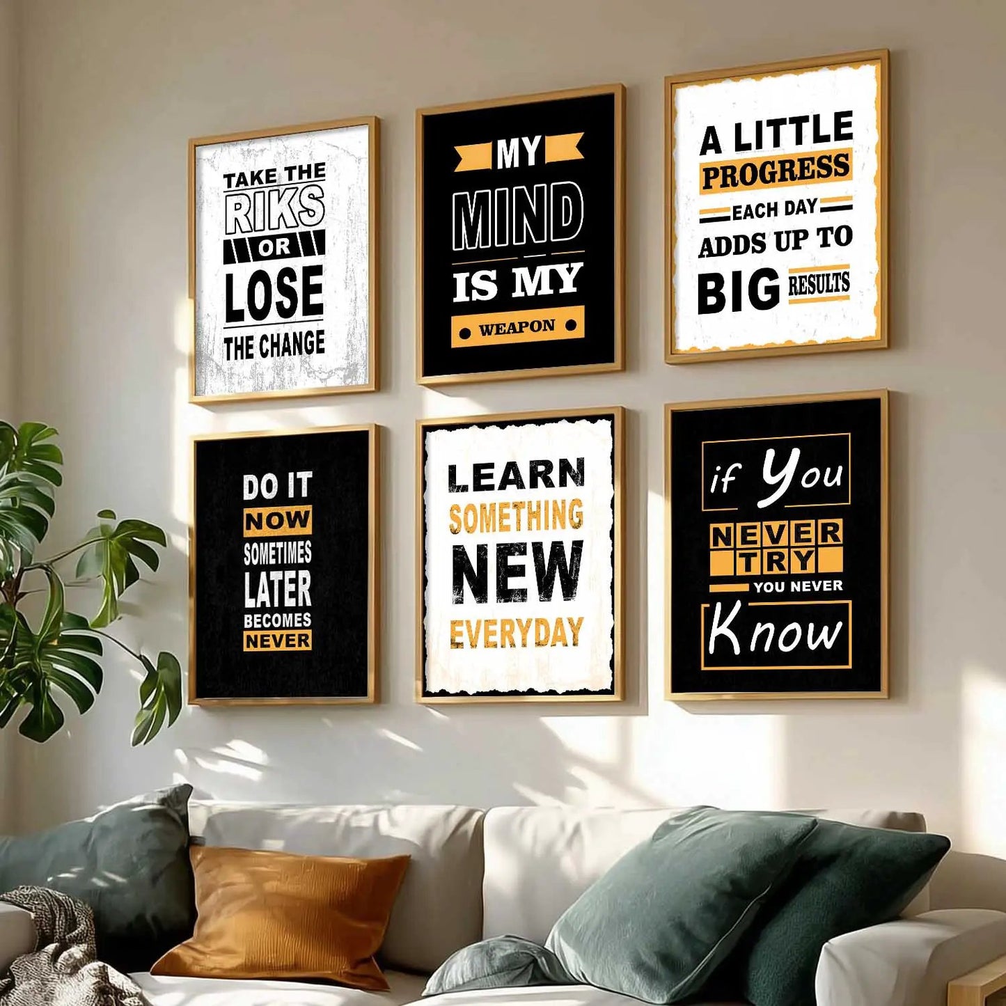 Motivational  Wall Art Paintings with Frame for Wall Decor
