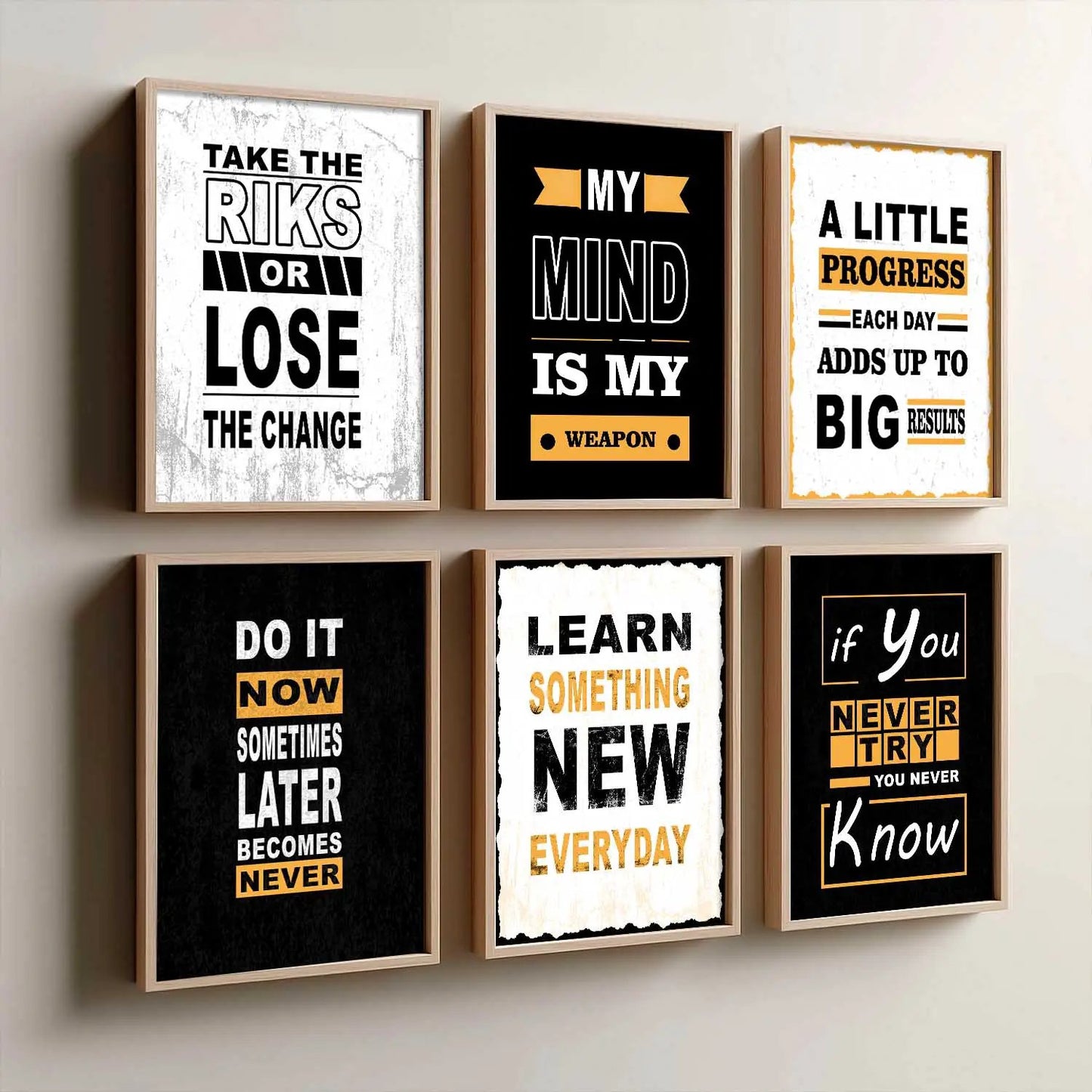 Motivational  Wall Art Paintings with Frame for Wall Decor