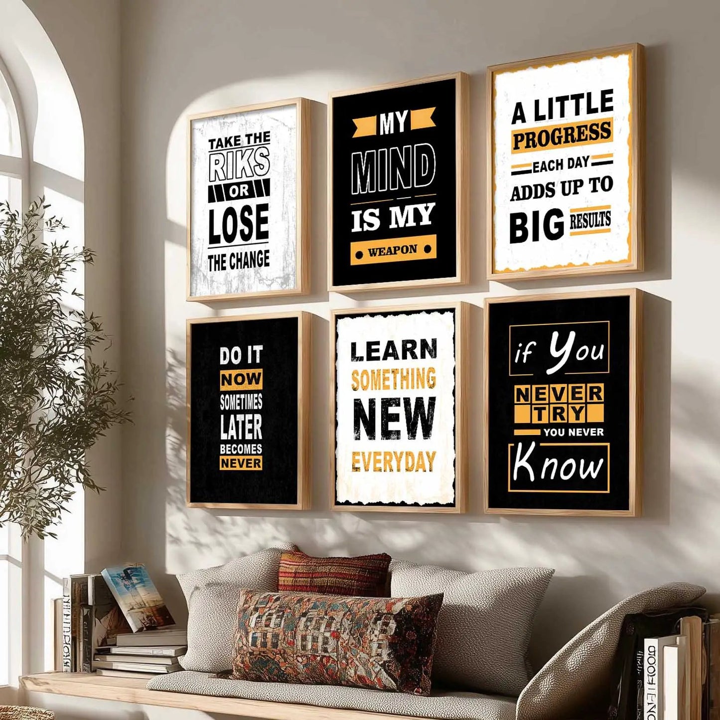 Motivational  Wall Art Paintings with Frame for Wall Decor