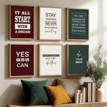 Motivational  Wall  Art Paintings with Frame for Wall Decor