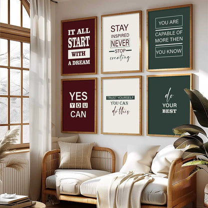Motivational  Wall  Art Paintings with Frame for Wall Decor