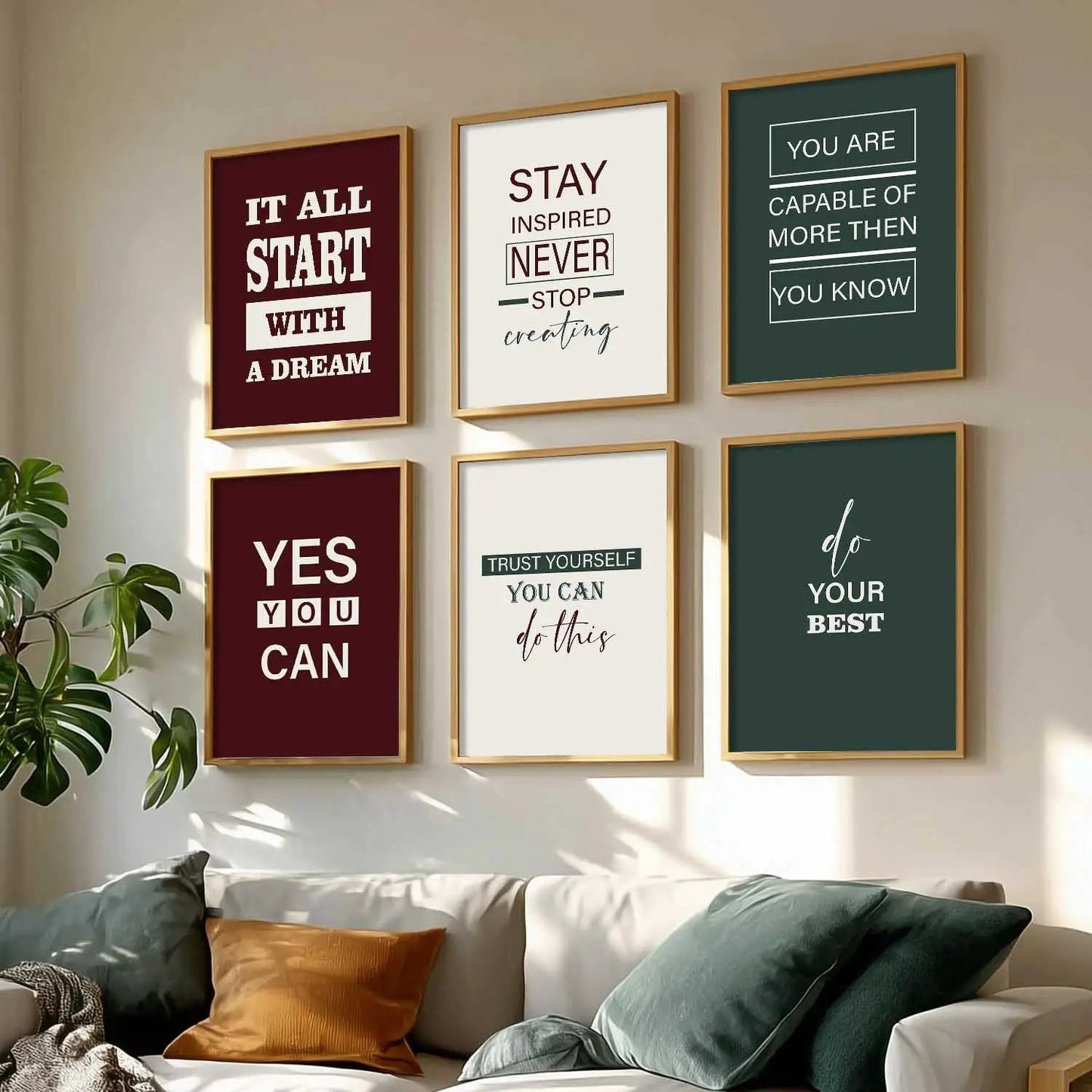 Motivational  Wall  Art Paintings with Frame for Wall Decor