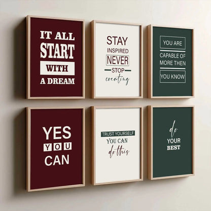 Motivational  Wall  Art Paintings with Frame for Wall Decor