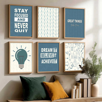 Motivational  Wall Art Paintings with Frame for Wall Decor