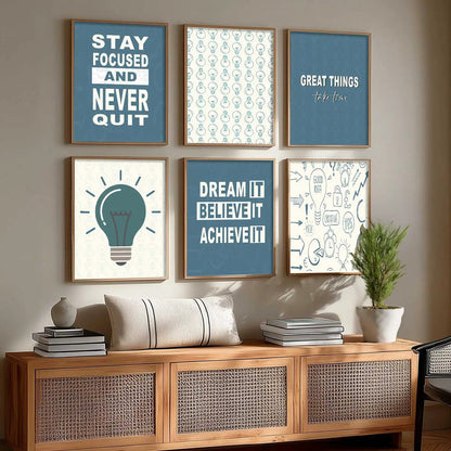 Motivational  Wall Art Paintings with Frame for Wall Decor