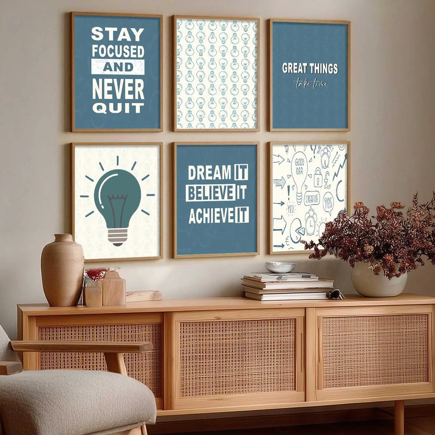 Motivational  Wall Art Paintings with Frame for Wall Decor