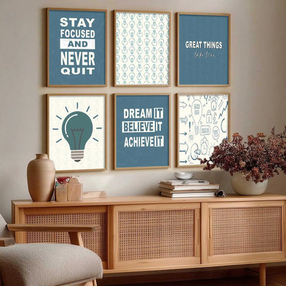 Motivational  Wall Art Paintings with Frame for Wall Decor