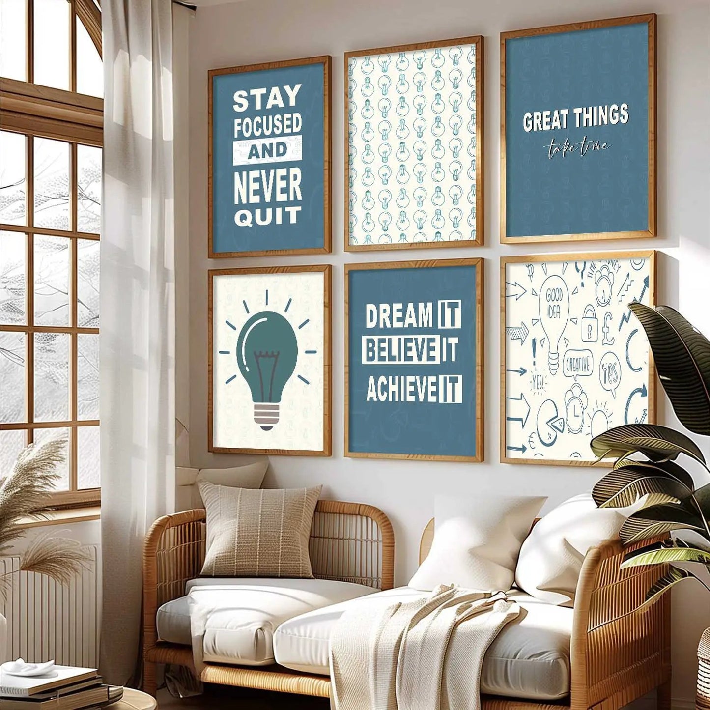 Motivational  Wall Art Paintings with Frame for Wall Decor