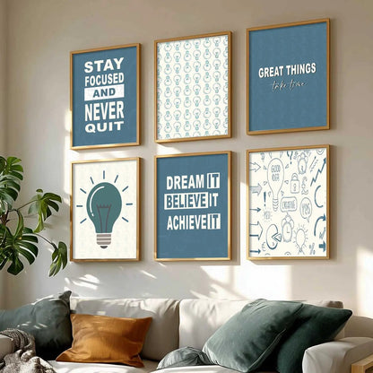Motivational  Wall Art Paintings with Frame for Wall Decor