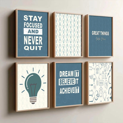 Motivational  Wall Art Paintings with Frame for Wall Decor