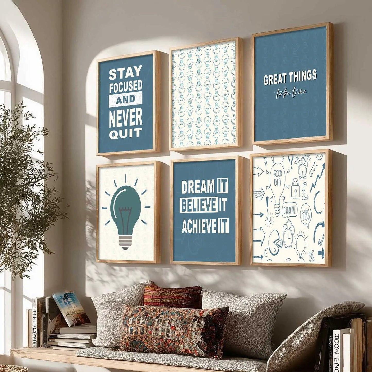 Motivational  Wall Art Paintings with Frame for Wall Decor