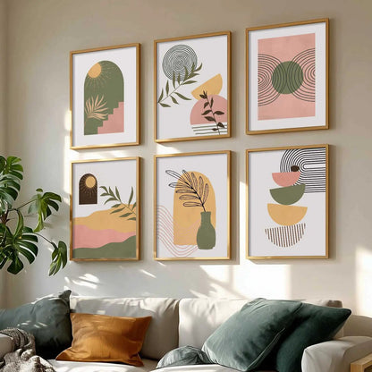 Boho Framed Wall Art Prints | Set of 6 | Home Decor