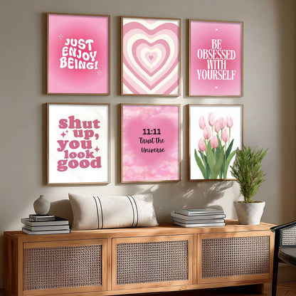 Daily Affirmation Postive Quotes Wall Art Paintings with Frame for Living Room Bedroom