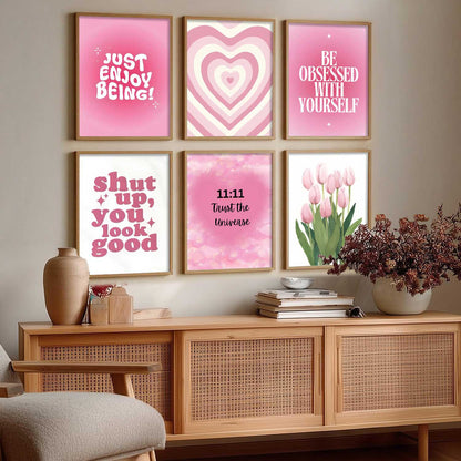 Daily Affirmation Postive Quotes Wall Art Paintings with Frame for Living Room Bedroom