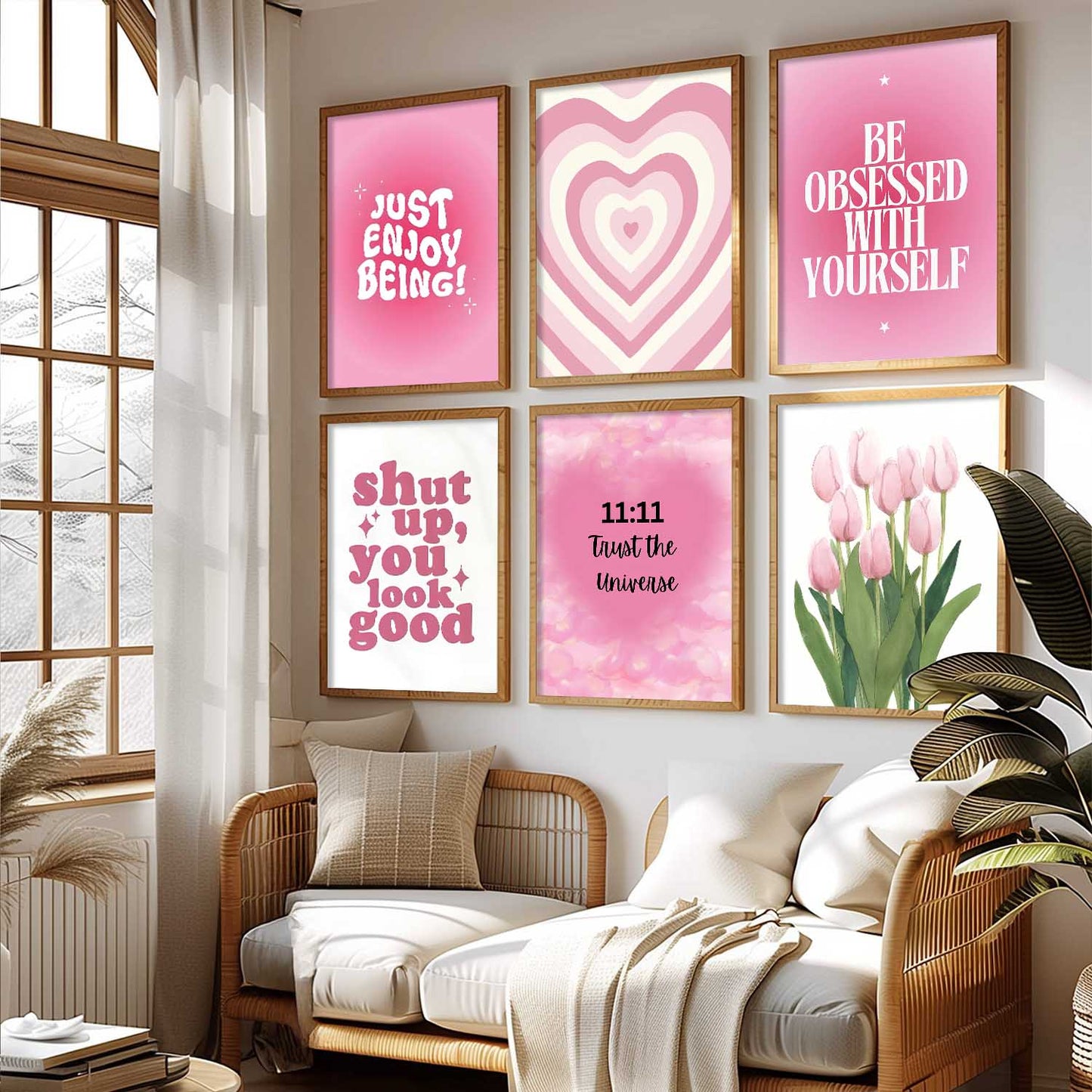 Daily Affirmation Postive Quotes Wall Art Paintings with Frame for Living Room Bedroom