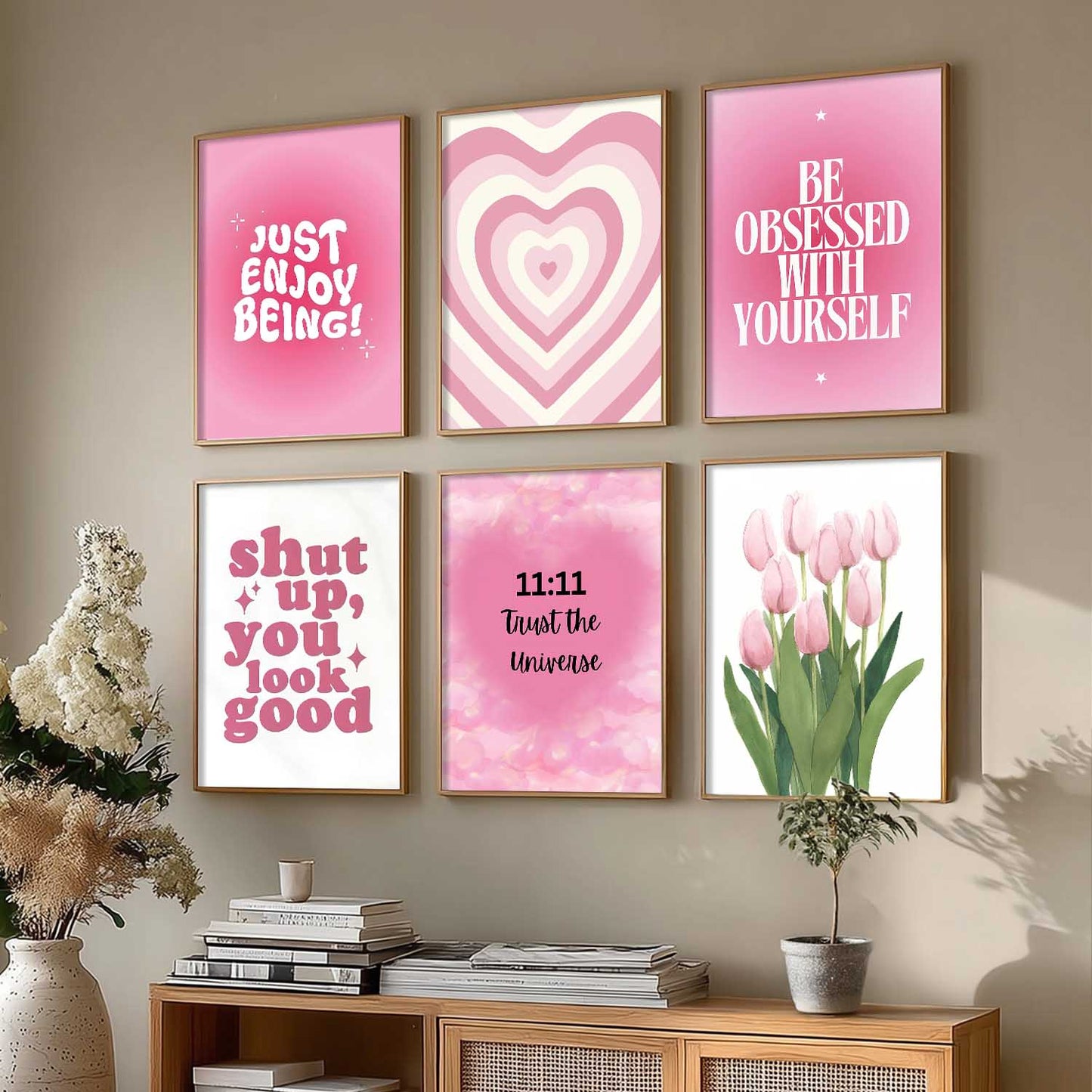 Daily Affirmation Postive Quotes Wall Art Paintings with Frame for Living Room Bedroom