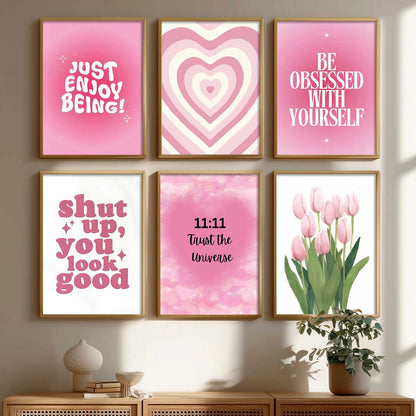 Daily Affirmation Postive Quotes Wall Art Paintings with Frame for Living Room Bedroom