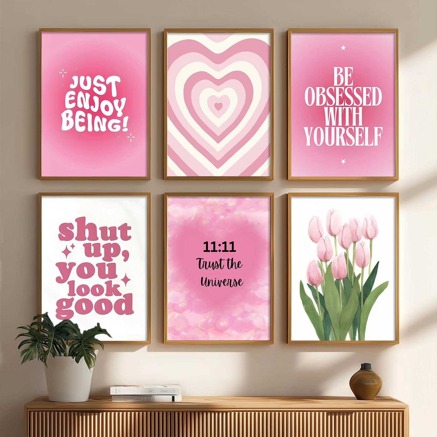 Daily Affirmation Postive Quotes Wall Art Paintings with Frame for Living Room Bedroom