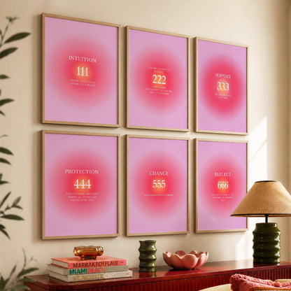 Daily Affirmations Wall Art Set of 6 Framed Prints for Office