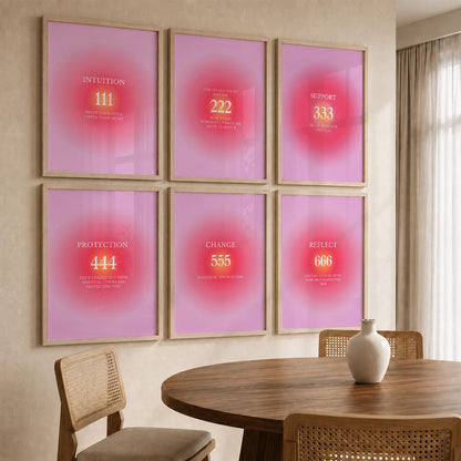 Daily Affirmations Wall Art Set of 6 Framed Prints for Office