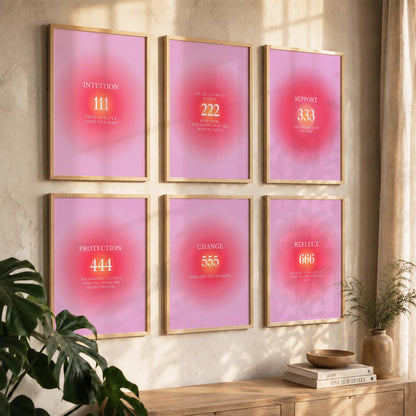 Daily Affirmations Wall Art Set of 6 Framed Prints for Office