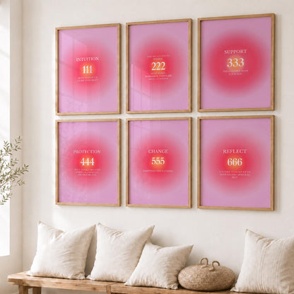 Daily Affirmations Wall Art Set of 6 Framed Prints for Office